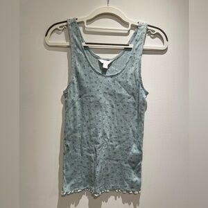 Charter Club Aqua Patterned Sleeveless Top